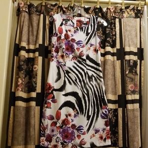 Beautiful Floral & Zebra Sheath Dress